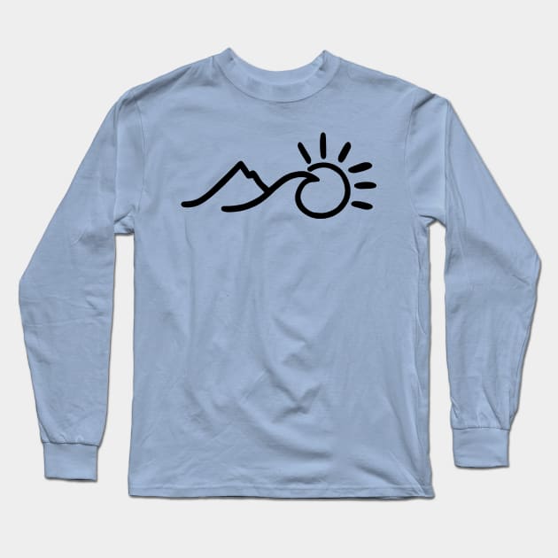 Sun Wave Mountain, in Black Long Sleeve T-Shirt by TotallyRadGames